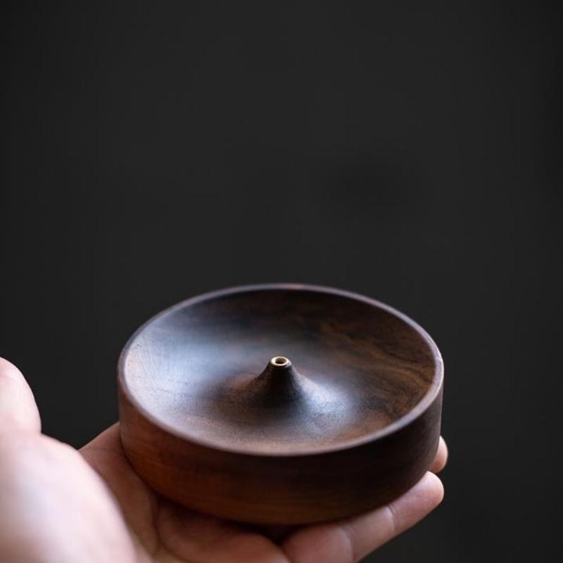 Wooden Round Incenses Stick Holder,Incenses Burners,Ashes Cather and Aromatherapys Ornament for Meditations Home Decors