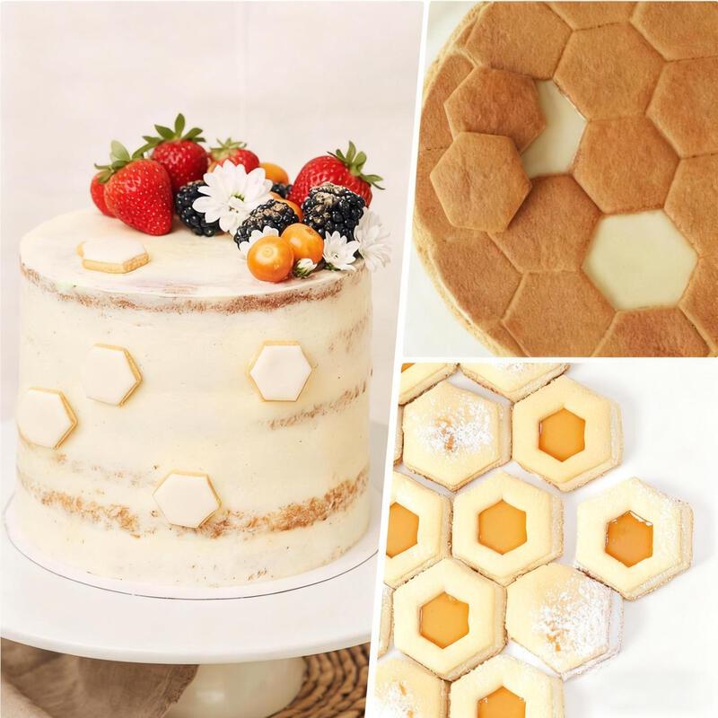 MDNG Hexagonal Perforated Mousse Ring Set