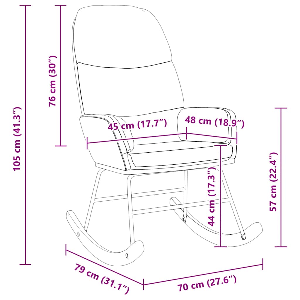 Rocking Chair Pink Velvet