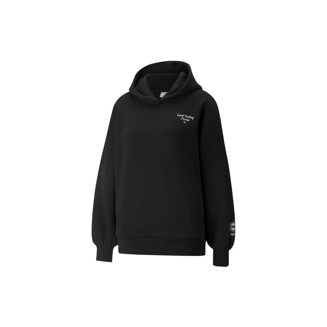 (WMNS) PUMA Logo Wellness Club Crew Hoodie Black Women s 534397-01 L
