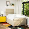 VidaXL Slatted Bed Base with Mattress Cream 120x200 Cm Fabric 3291245