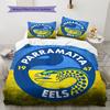 Biancheria da letto con motivo Parramatta Eels Decorazione per la casa Regalo di compleanno e festa (1 * copripiumino + 2 * federa, senza nucleo)