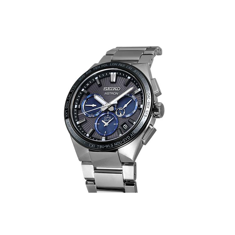 SEIKO ASTRON Solar Quartz Movement Titanium Strap Watch Men's Watches Black Dial SSH119J1