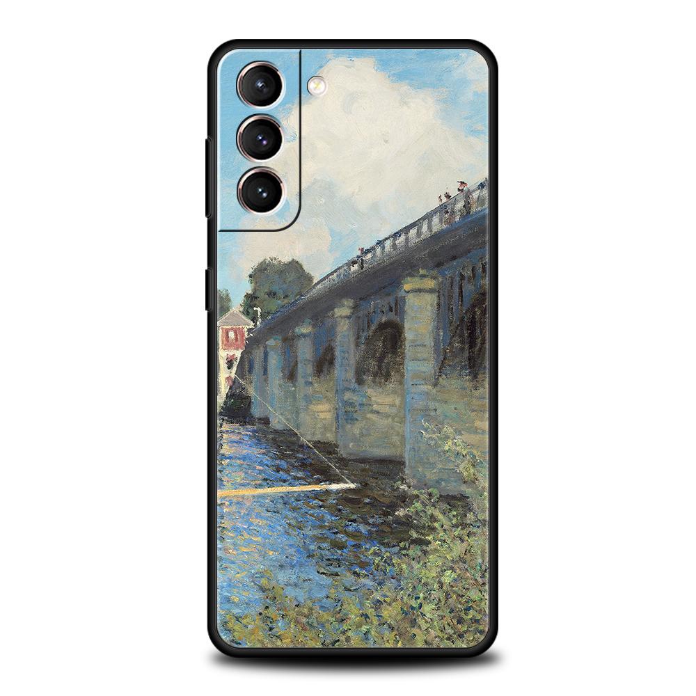 Claude Monet Impressionist Arts Phone Case For Samsung Galaxy S24 S23 Ultra S22 S21 S20 FE 5G S10 S10E S9 Plus S8 Black Cover