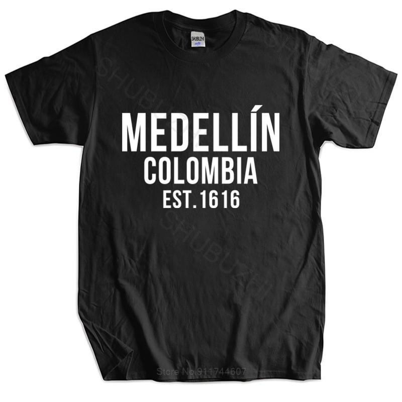 

мужская брендовая футболка летняя хлопковая футболка футболка с забавным принтом футболки Narcos Medellin Est 1616 Пабло Эскобар европейский размер M