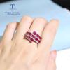 Big Luxury Ruby Rings Natural Red Precious Gemstones 925 Sterling Silver Fine Jewelry for Women Mom Wife Party Wear Nice Gift