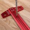 Precision Marking T-Ruler Aluminum Alloy Woodworking Scribe Marking Gauge Deluxe Crossed-out Hole Scribe Ruler 300/400mm