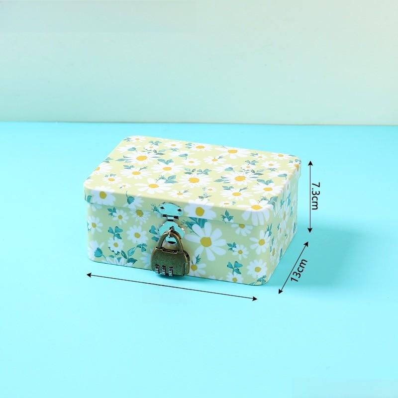 Cartoon Iron Pattern Box For Desk Drawer And Home Office Decoration Storage