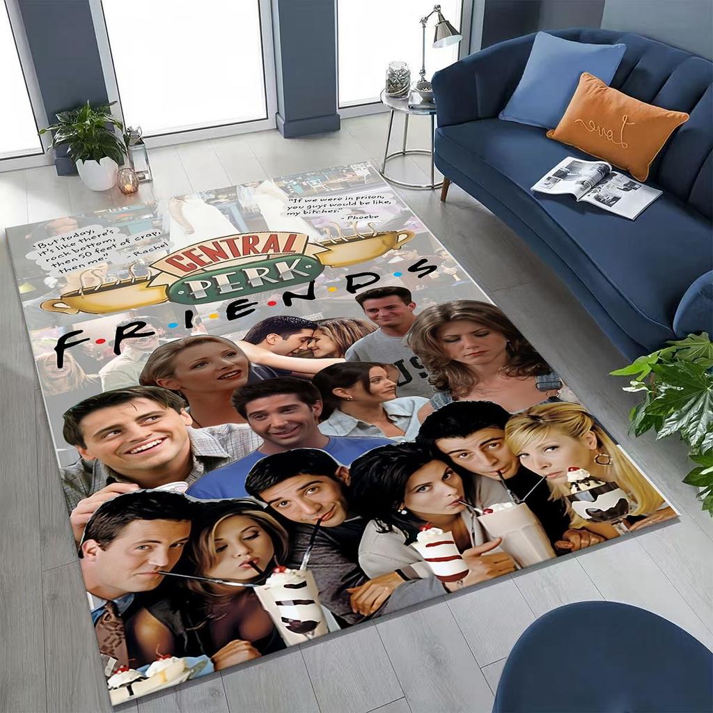 Klassisches Friends Central Perk Schild TV-Teppich für Schlafzimmer Wohnzimmer Sofa Zuhause Fußabtreter Dekor, Große rutschfeste Spielmatte für Kinder