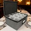 Sturdy Cloth Elegant Glass Holder Box Holds Multiple Stemwares for Easy Access And Space Saving Designs