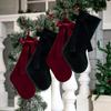 Solid Color Velvet Christmas Stocking Thickened Christmas Tree Hanging Ornaments  Wall