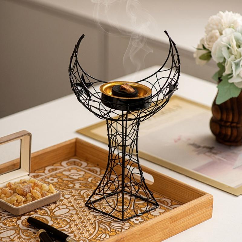 Middle East Styles Metal Moon Tower Incenses Holder for Aromatherapies Diffuser Stove and Muslims Festival Decoration