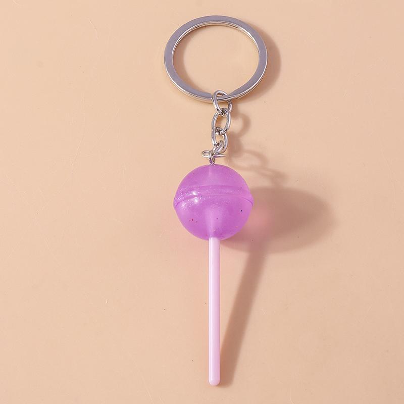 Cute Resin Candy Lollipop Keychain Mini 3D Simulation Food Key Rings for Women Girls Handbag Pendant DIY Kids Jewelry Gifts