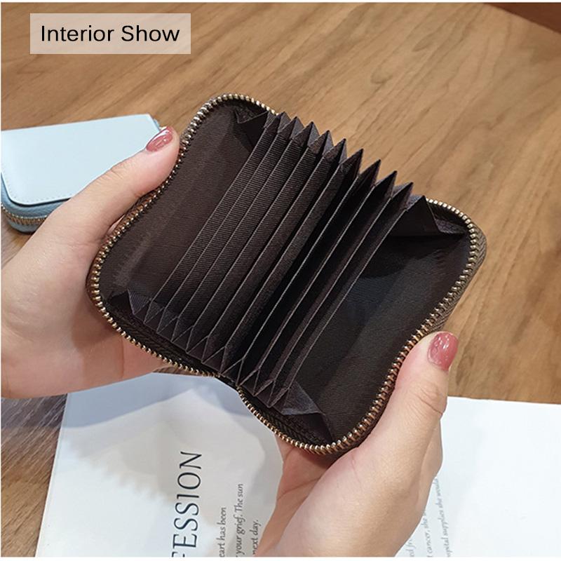 First Layer Cow Leather Card Holder Women Genuine Leather Card Bags For Business Credit ID Cards Driving License Coin Purse