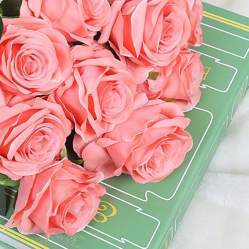 12Pcs Artificial Rose Flower Realistic Simulation Rose Bouquets for Home Garden Decoration, Wedding Flower Arrangements