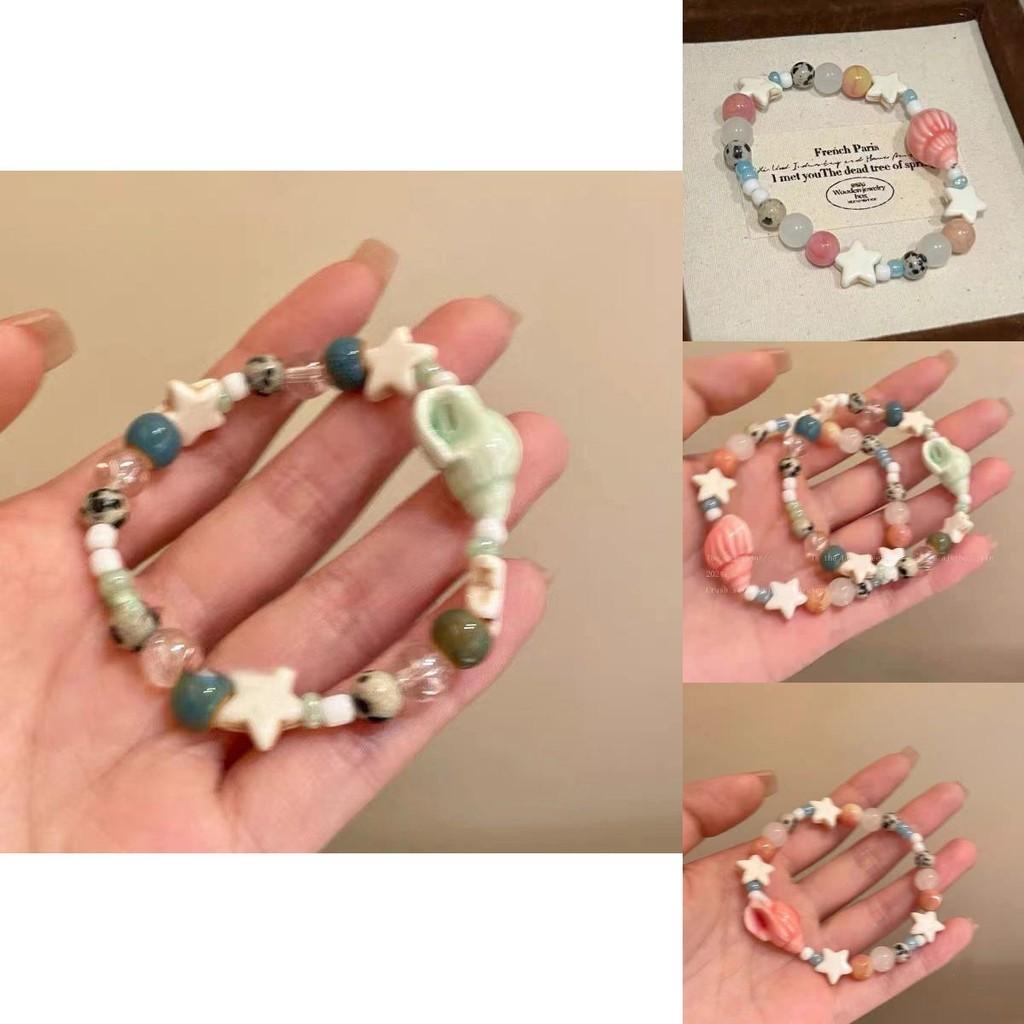 Exquisite Ceramic Starfish Shell Beaded Bracelet For Women Luxurious And Trendy