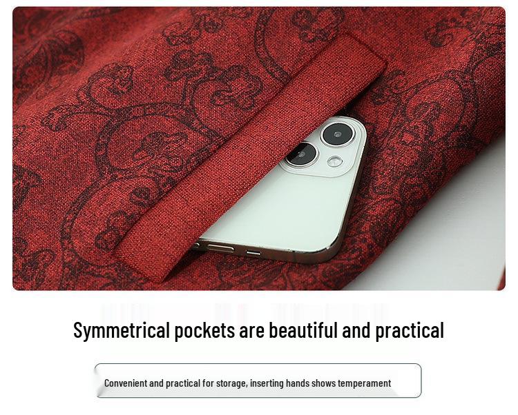 Chinese Style Spring/Autumn Lapel Jacket for Middle-Aged Women (Sizes 60-70)