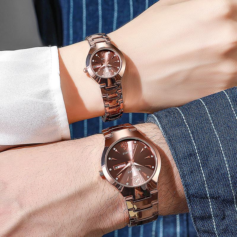 Tungsten Steel Mens Quartz Watch With Calendar Waterproof For Business Use