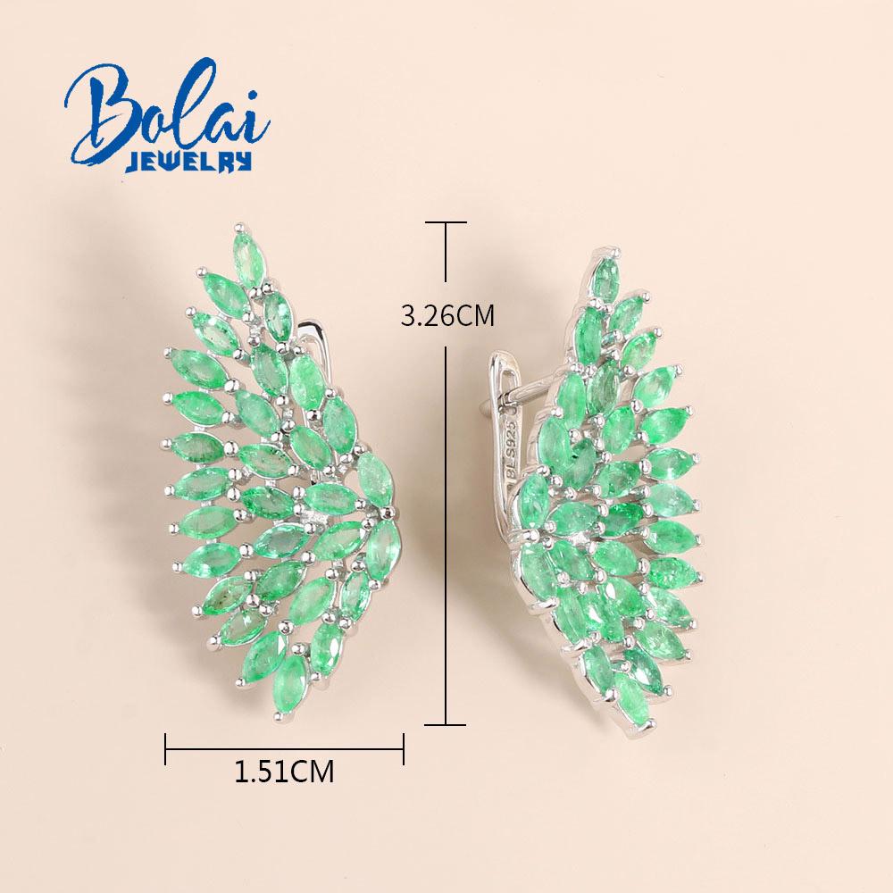 Bolaijewelry 2023 noi cercei cu închidere smarald Zambia 100% natural 5ct bijuterii fine din piatră prețioasă naturală verde 925 argint pentru femei