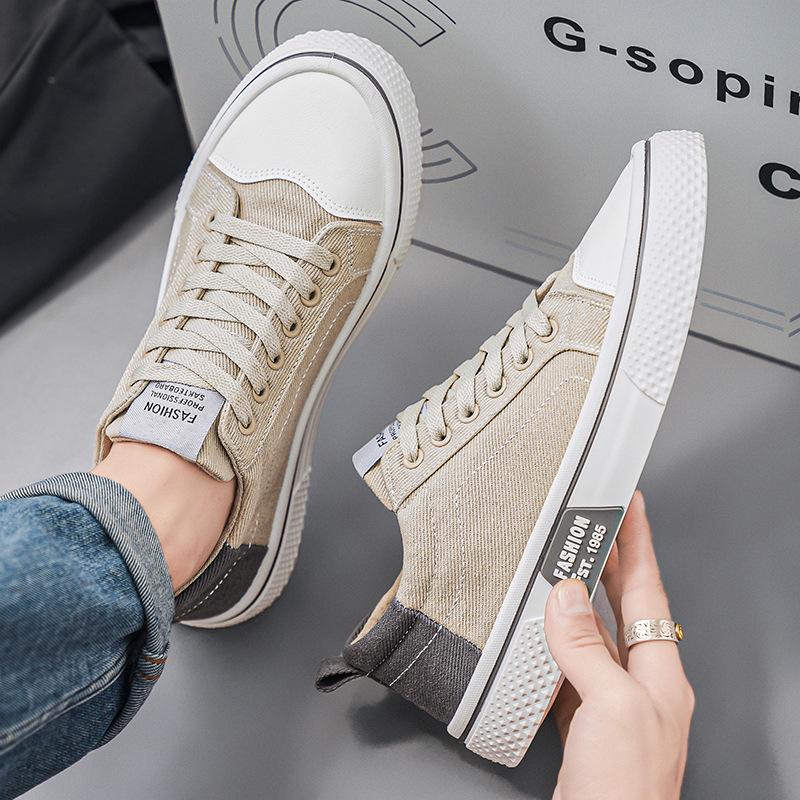 Four Seasons Fashion Street Canvas Sneakers Men's Low-top Lace-up Flats Casual Shoes