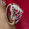 925 Sterling Silver AAA Zircon Heart-shaped Ring Fashion Jewelry Wedding Jewelry