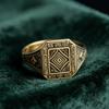 New Environmentally Friendly Alloy Ring Ins Imitation Gold Retro Men's Engraved Pattern Ethnic Accessories