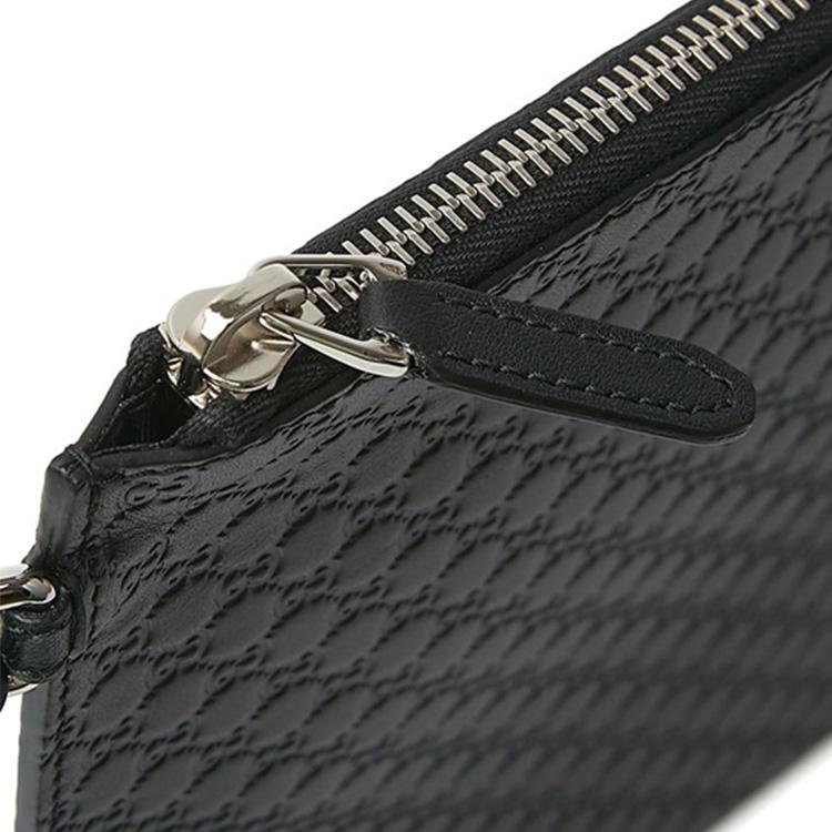 Gucci Double G Series Monogram Embossed Leather Clutch Men Clutch Black 544477-BMJ1N-1000