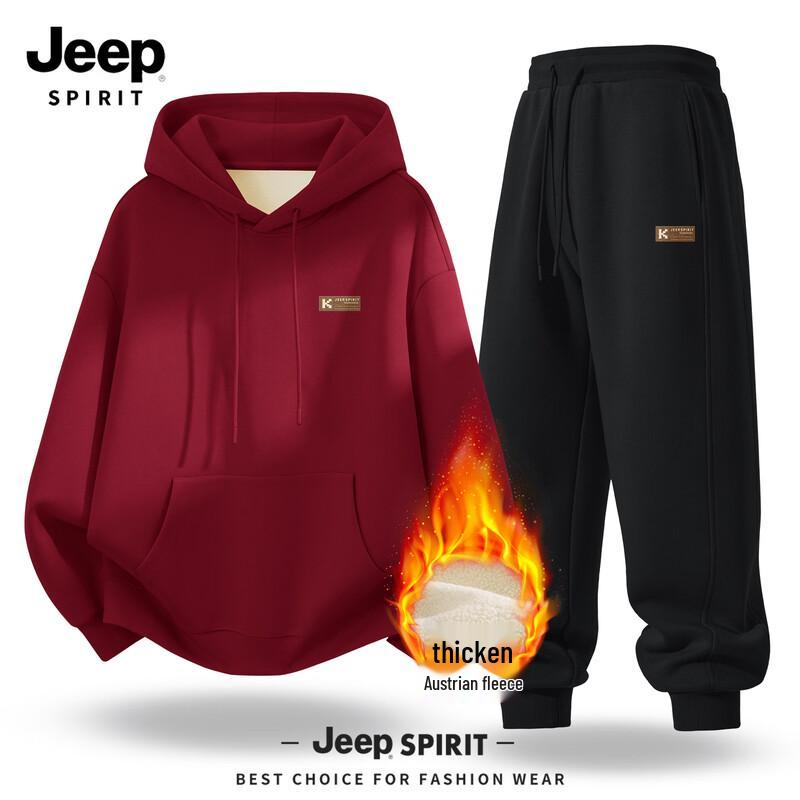 JEEP SPIRIT Men s Fleece Lined Sweatshirt & Sweatpants Set 2XL