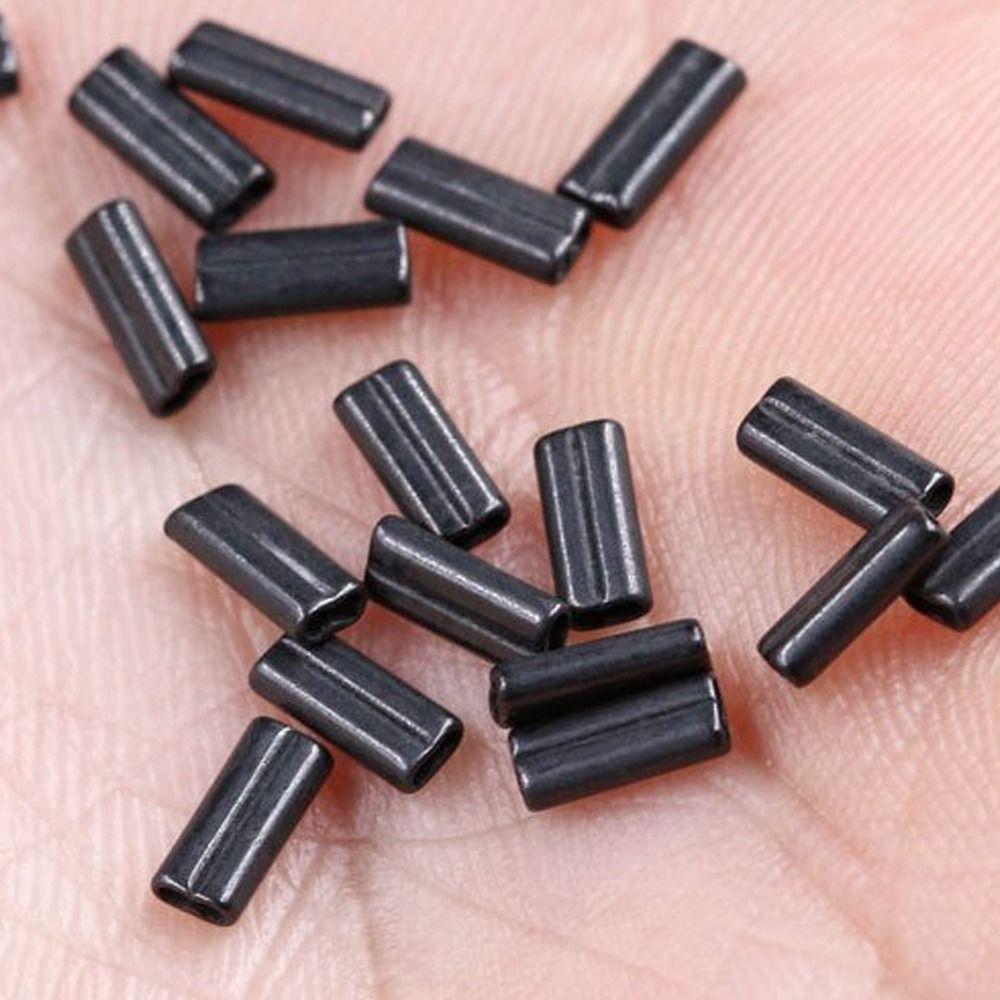 100pcs 100pcs Fishing Wire Leader Fixer Black Fishing Connectors Rigging Use
