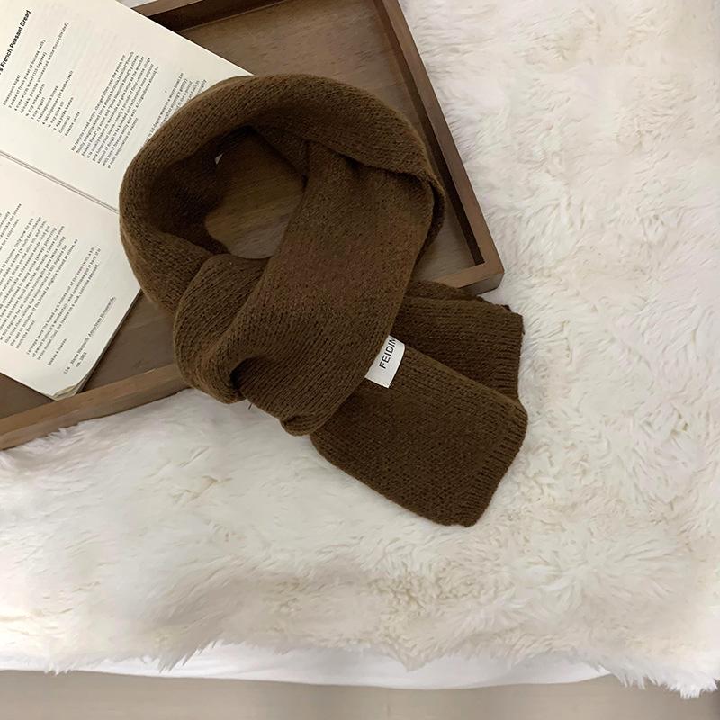 Skjerf vinter varmt nytt ensfarget trend ensfarget allsidig par mykt voksaktig fortykket skjerf strikket sjal