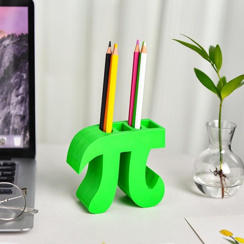 Math Festival Pi Pen Holder Green Stationery Box Multifunctional 3.14 Pi Day Gift Desktop
