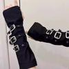 Yabi Style Culture Sleeves Female Y2k Black Half-cut Finger Gloves Cover Tattoo Scars Sunscreen Babes Hand Sleeves Female