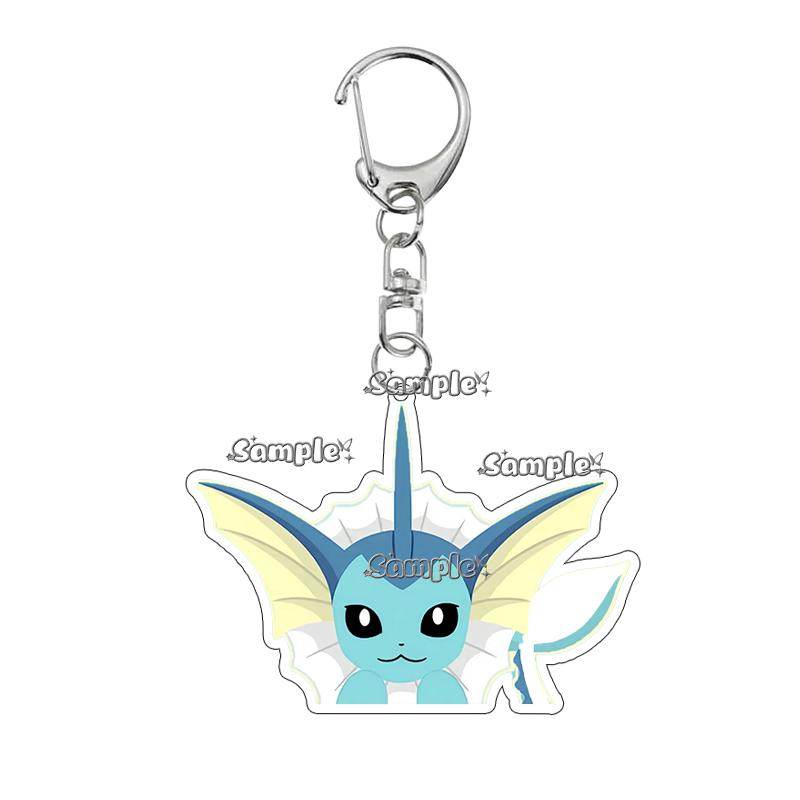 Kawaii Eevee Vaporeon Flareon Q Version Anime Characters Acrylic Keychain Umbreon Cartoon Ornaments Backpack Charm Accessories