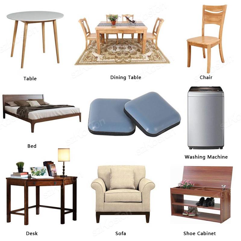 4Pcs Self-Adhesive Furniture Glides Stick-on Chair Leg Slider Bumper Pad Floor Protector for Table Sofa Carpet Tile Hardwood