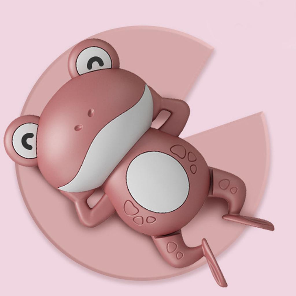 Baby Bath Toys Clockwork Swimming Cute Frogs Floating WindUp Bathtub Toys for Children(Pink )
