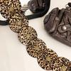 Stylish Leopard Wide Belt for Adult Western Waistband Ethnic PU Leather Embossing Buckle Waiststrap for Formal Dresses