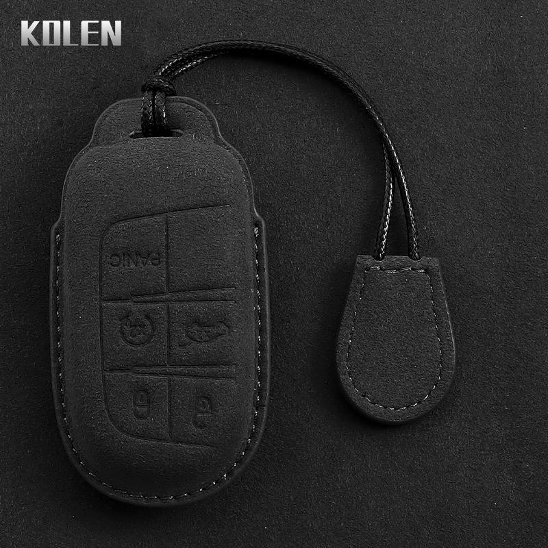 Leather Car Key Case Cover Shell Fob For Jeep Renegade Compass Grand Cherokee For Chrysler 300C Wrangler Dodge Ram 1500 Journey