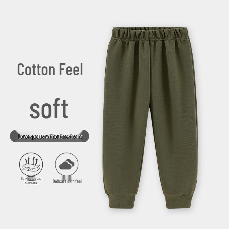 

Детские хлопковые спортивные штаны 2025: Универсальная спортивная одежда однотонной расцветки для мальчиков и девочек, осенняя коллекция 110 cm