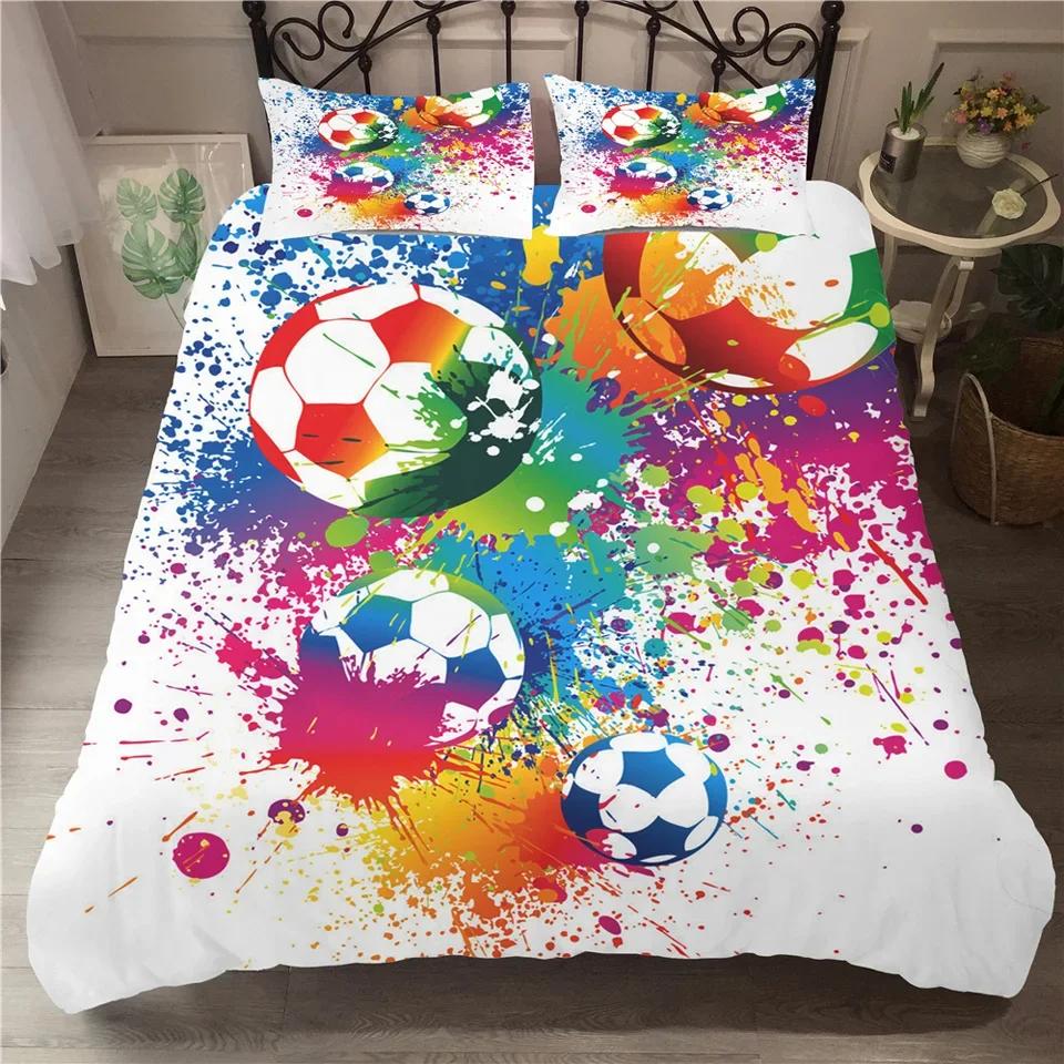 Football Bedding Set Printing Pillowcase Quilt Cover Soccer Duvet Covers Home Textiles Queen King Size Sport Theme Quilt Cover