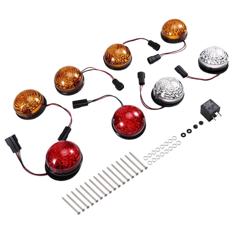 Ac29-LED Tail Lights Front & Rear Indicator Turn Signal Light Side Marker Lamp Kit For Land Rover Defender 90 / 110 1990-2016