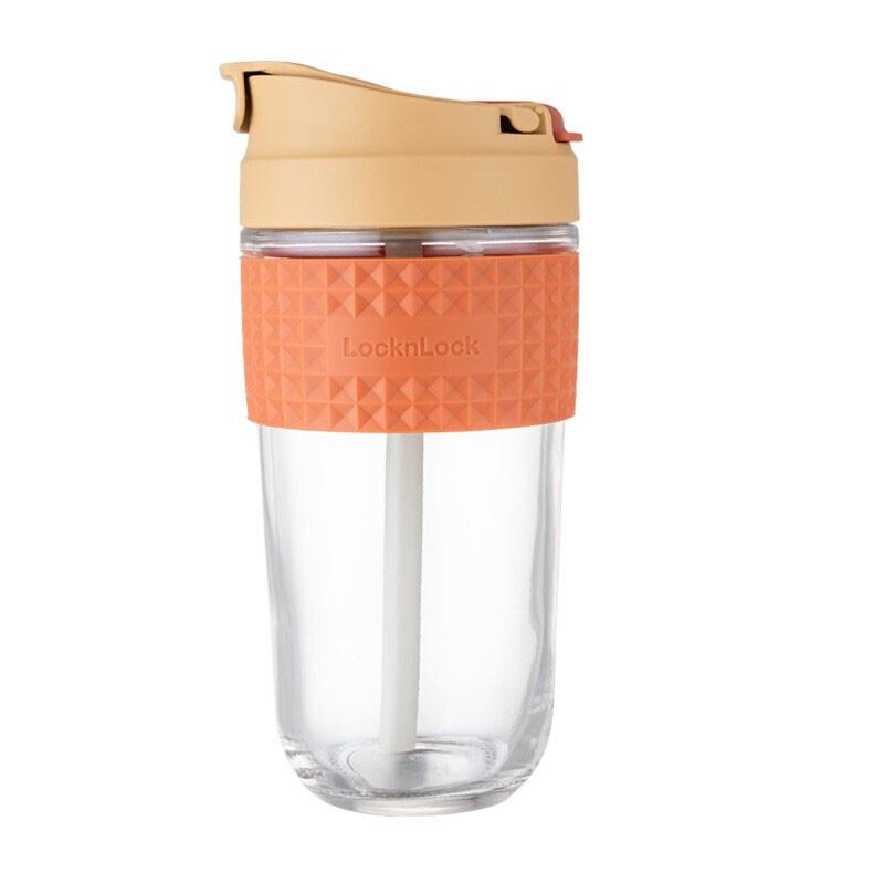 LOCKLOCK LLG614 Portable Glass Tumbler with Straw