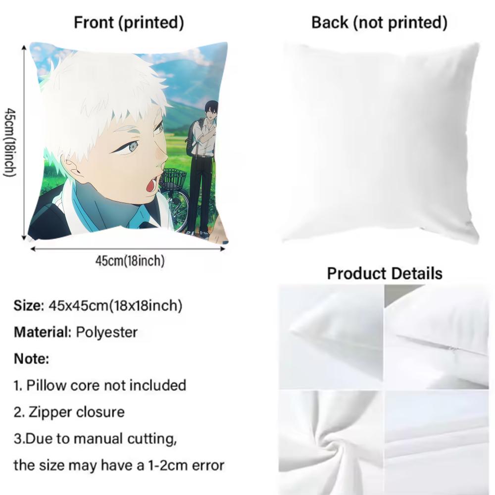 Anime T-The S-Summer Hikaru D-Died Cushion Cover Comfortable Reversible Pillow Cover Ideal for Car Sofa Bedroom & Beyond