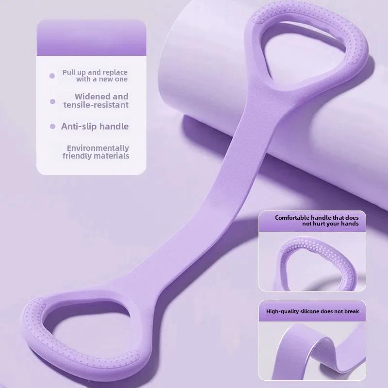 

1Pc Elastic Belt Home Fitness Equipment Women Open Shoulder Back Rope Elastic Belt Open Stretching Practice Tensioner Yoga Tools фиолетовый