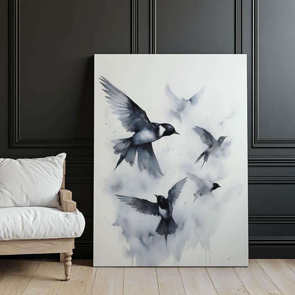 Spokój W Lotach Spokój W Lotach, 30X40 Cm, Rama Aluminiowa Złota, Papier Matowy 230 Gsm