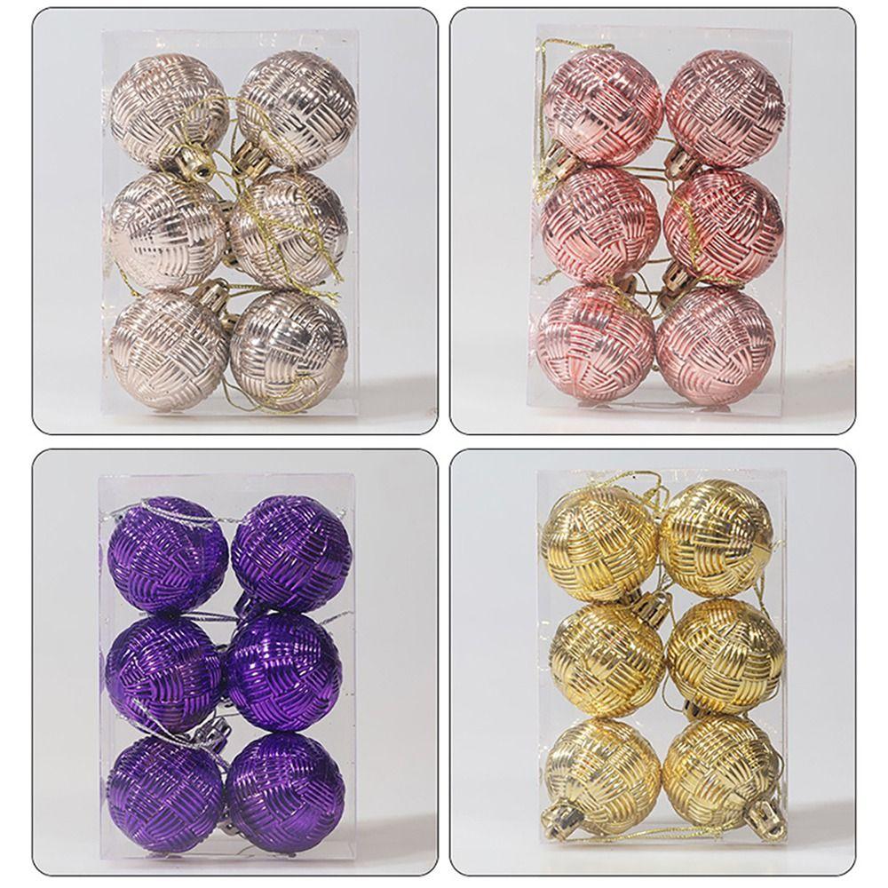 6ks Party Dekorace Strom Ornament Plastové vánoční závěsné koule Barevné vánoční dekorativní koule