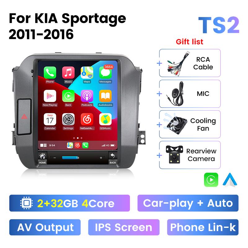 Navifly 9.7" For Tesla Vertical Screen Car Radio For KIA Sportage 3 2010-2016 Carplay Android Auto Multimedia Player GPS Audio