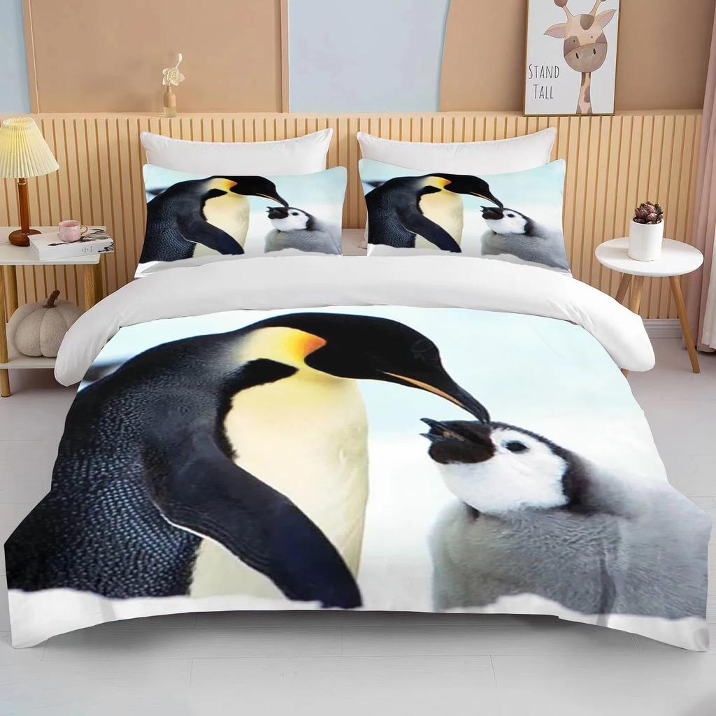 Cute Penguin Bedding 2/3 Piece Set king size double bed bedding set microfiber or polyester duvet cover set kids bedroom bed set