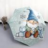 Cartoon Snowman Pattern, Automatic Folding Umbrella, Portable and Foldable Design, 8 Ribs, a Christmas or Birthday Gift.
