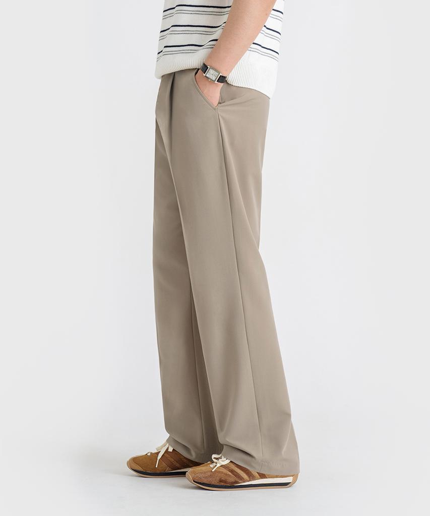 LEMAIN SECOND [2Pack] Single-Pleat Semi-Wide Hidden Elastic Waist Slacks_4 Colors (Type A)