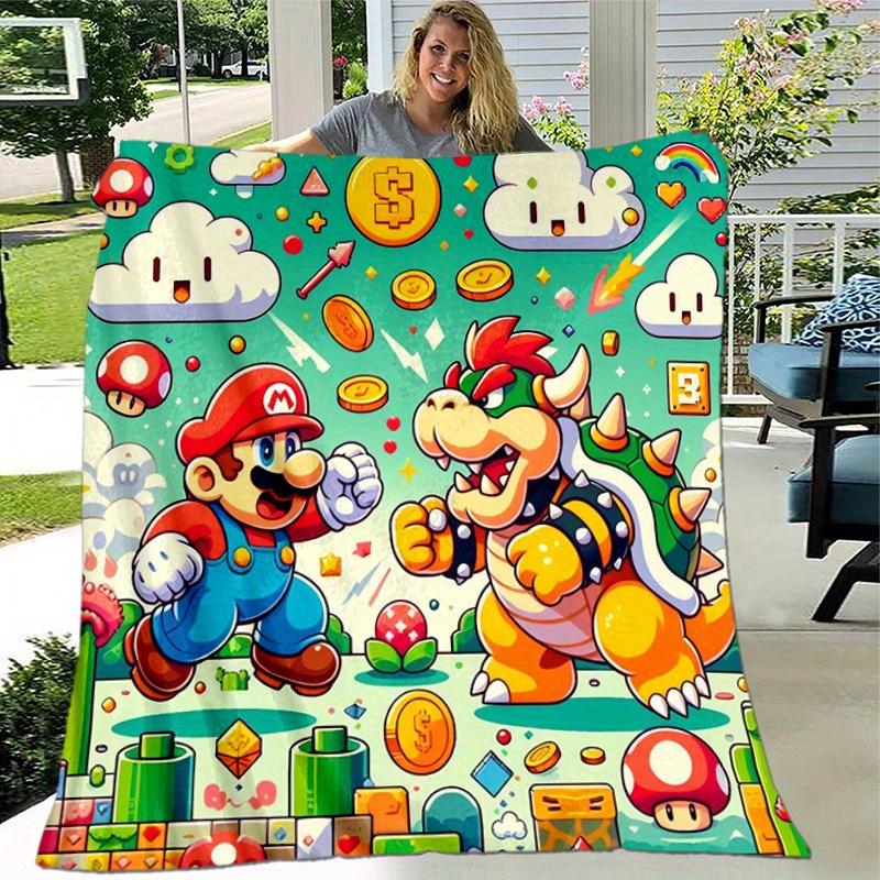 1pcSuper Mario Adventure Plush Blanket - Soft Comfortable, All-Season GiftB06015m